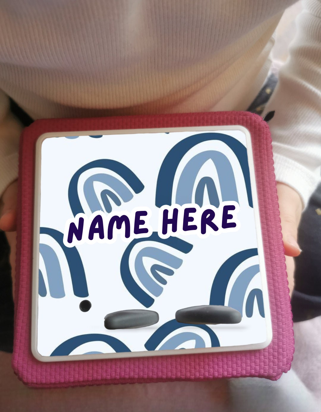 Personalised Tonie box protective Topper / Blue Rainbow
