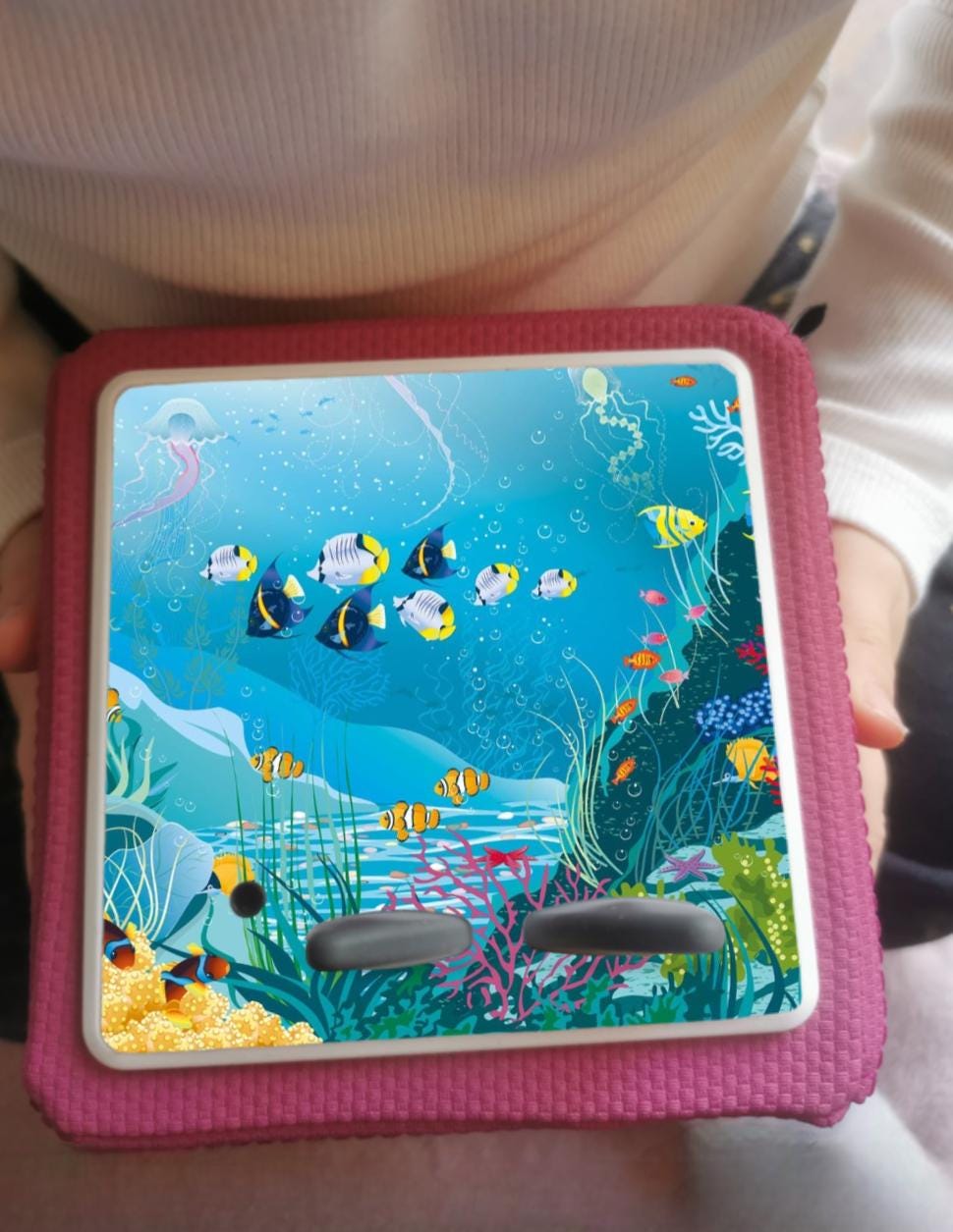 Personalised Tonie box protective Decal / Topper / Removable Glossy Vinyl Sticker/ Blue Rainbo/ sea life themed