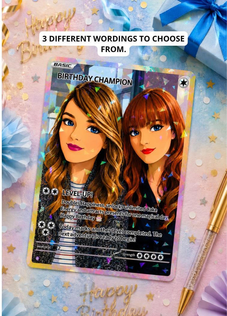 Personalised Birthday Trading Card | Anime-Inspired Custom Birthday Gift | Legendary Birthday Card | Unique Collectible Birthday Present