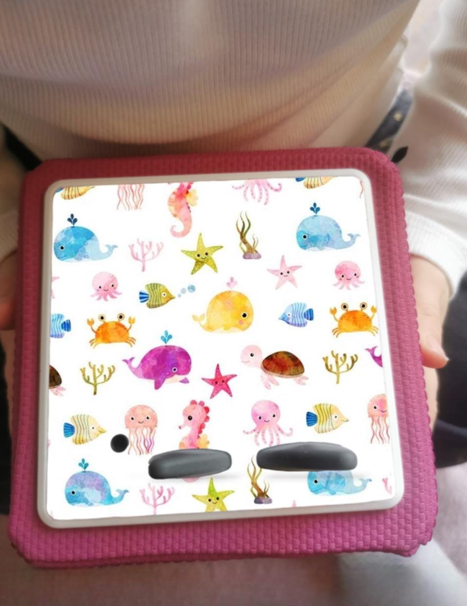 Personalised Tonie box protective Decal / Topper / Removable Glossy Vinyl Sticker/ Blue Rainbo/ sea life themed