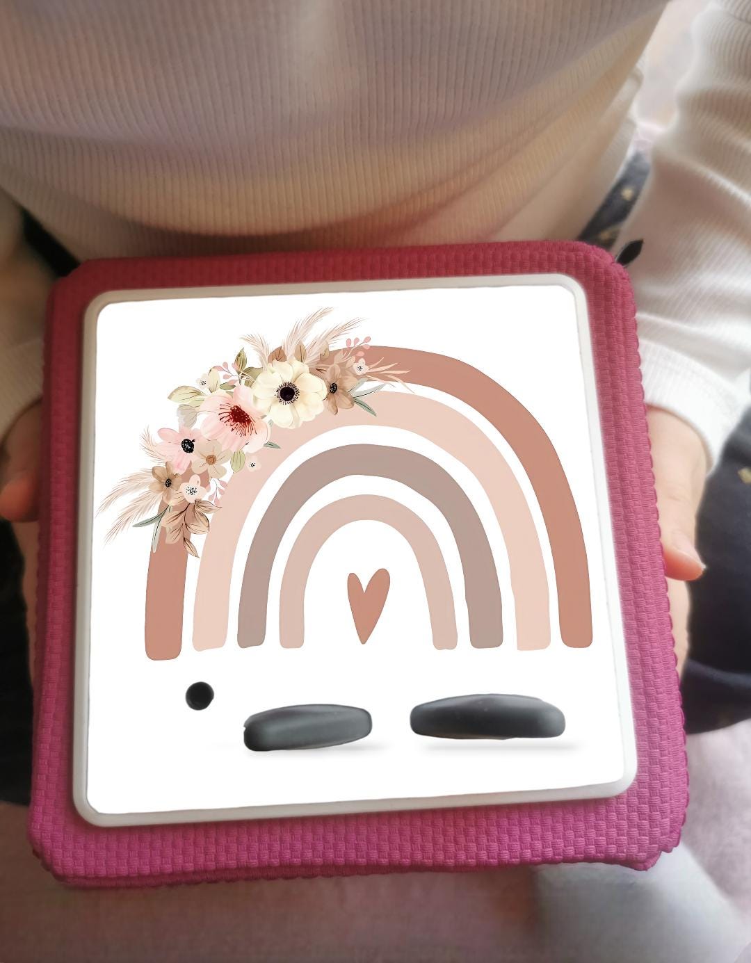 Personalised Tonie box protective Topper/ Flower rainbow