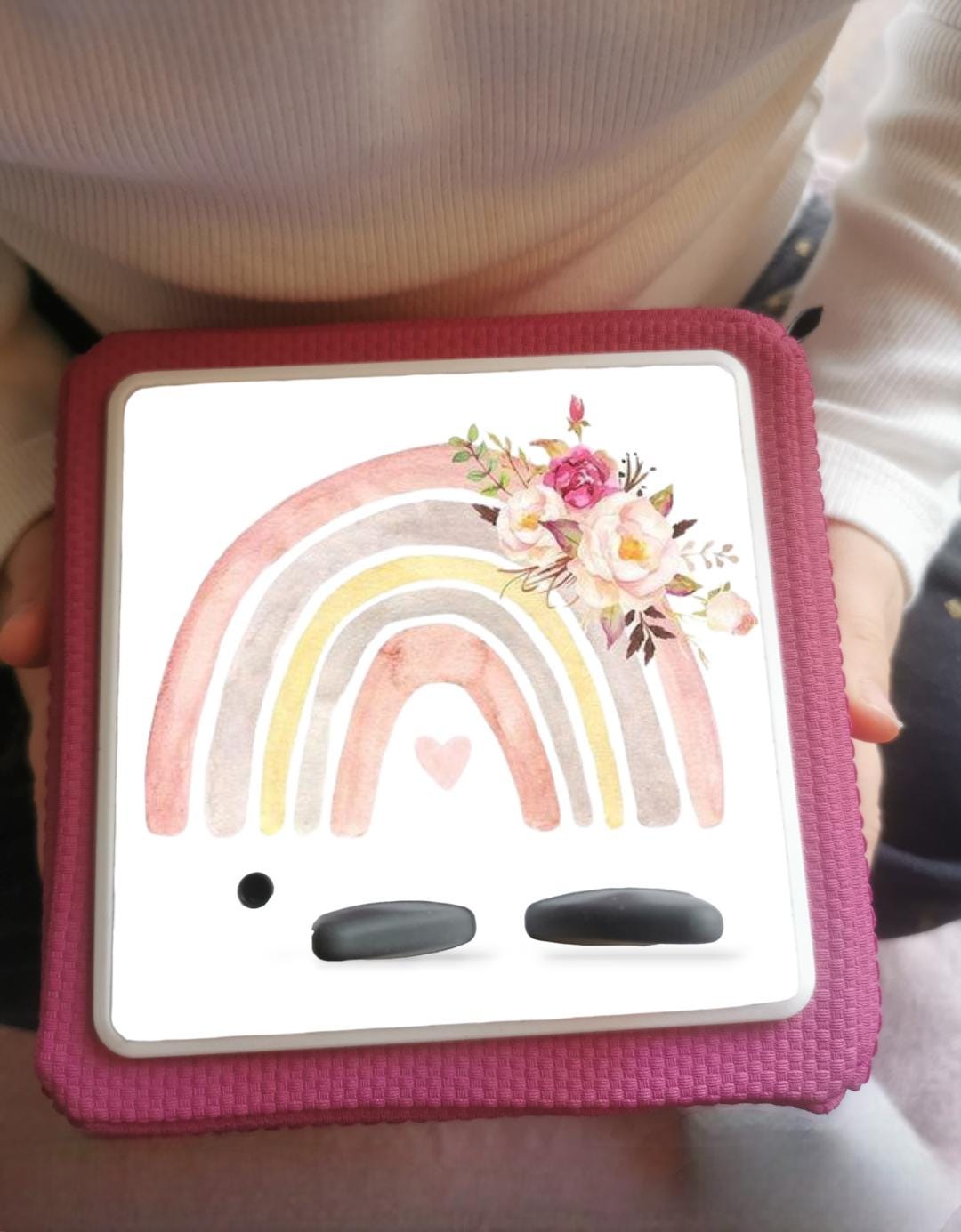 Personalised Tonie box protective Topper/ Flower rainbow