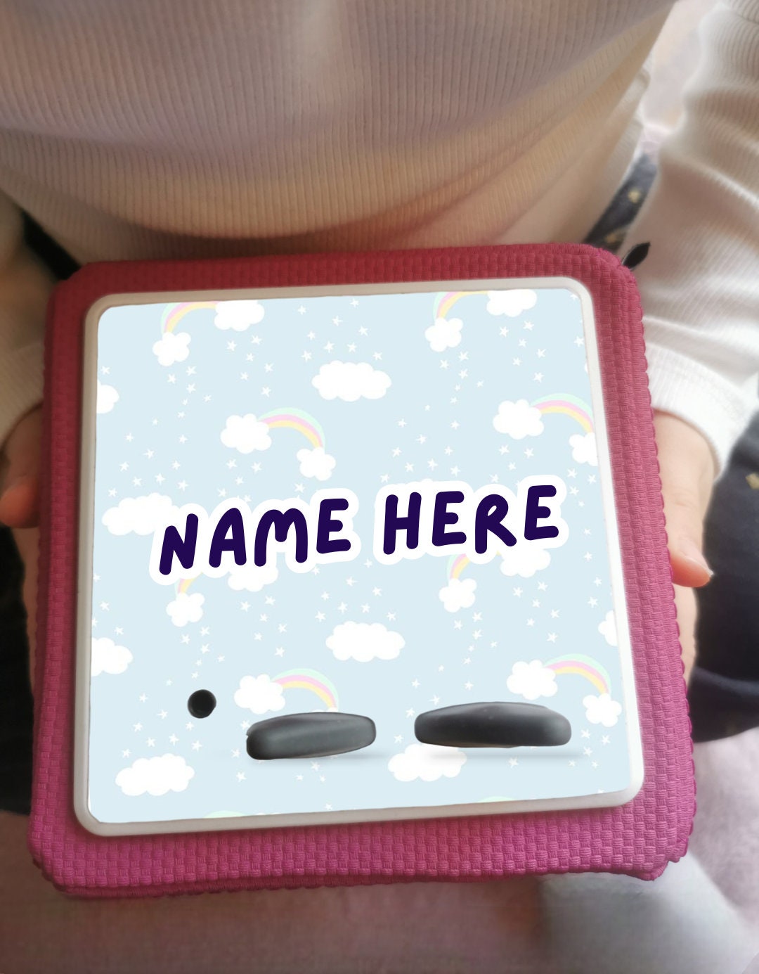 Personalised Tonie box protective Topper / Blue Rainbow