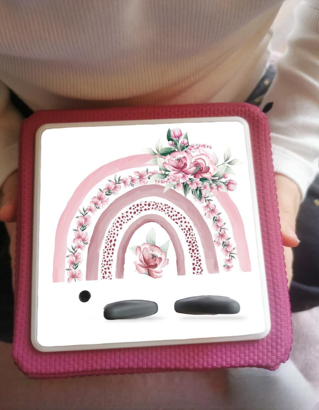 Personalised Tonie box protective Topper/ Flower rainbow