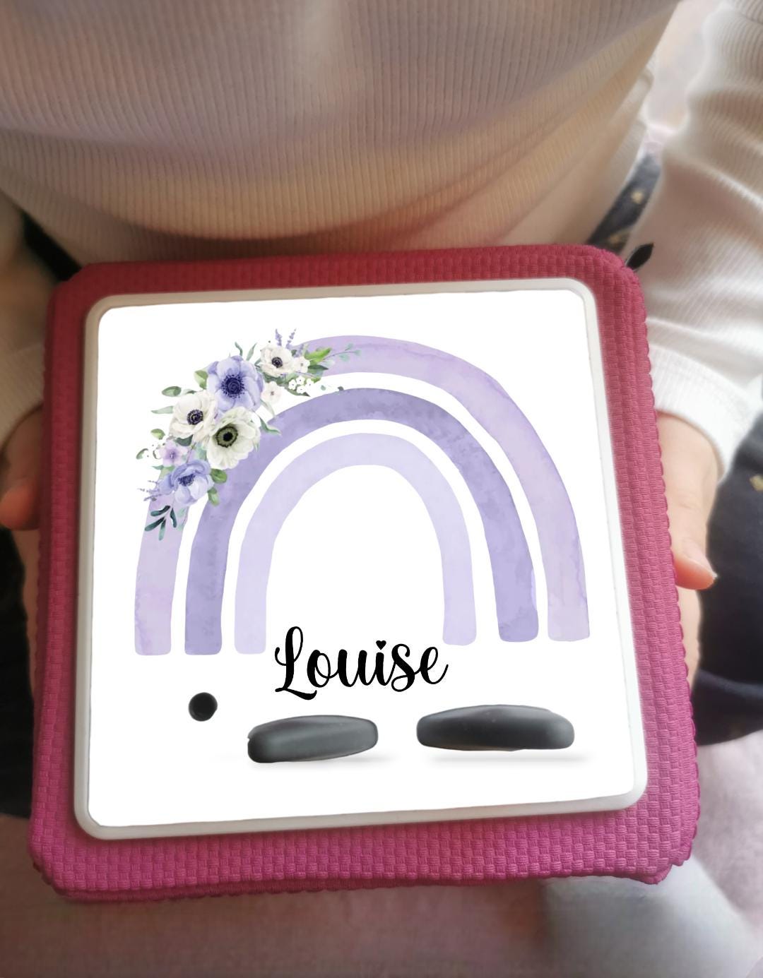 Personalised Tonie box protective Topper/ Flower rainbow