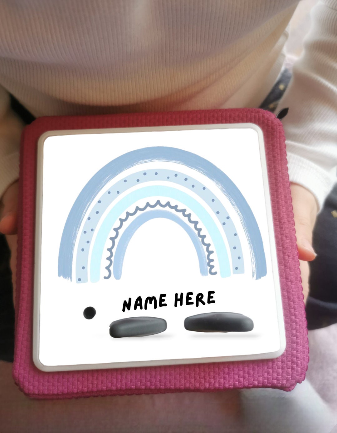 Personalised Tonie box protective Topper / Blue Rainbow