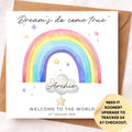 Rainbow Baby Card – Dreams Do Come True – New Baby Congratulations Card – Rainbow Baby After Loss Keepsake – Gender Neutral Newborn Card 6x6