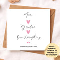 Our everything Mother’s Day Card – Personalised Name Mum Nan Grandma Card – Happy Mother’s Day Heart Card from Daughter Son