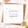 Heart Mother’s Day Card – Personalised Name Mum Nan Grandma Card – Happy Mother’s Day Flowers Card from Daughter Son