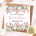 Floral Mother’s Day Card – Personalised Name Mum Nan Grandma Card – Happy Mother’s Day Flowers Card from Daughter Son