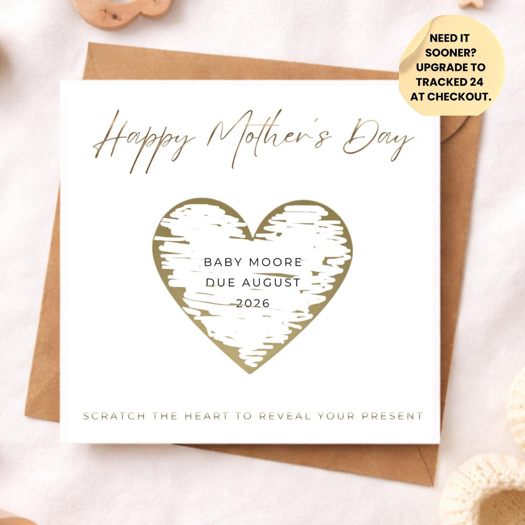 Foil Pregnancy Announcement Mothers Day Card Scratch Reveal | Baby Due 2026 | Foiled Grandma Reveal | Surprise Baby Announcement