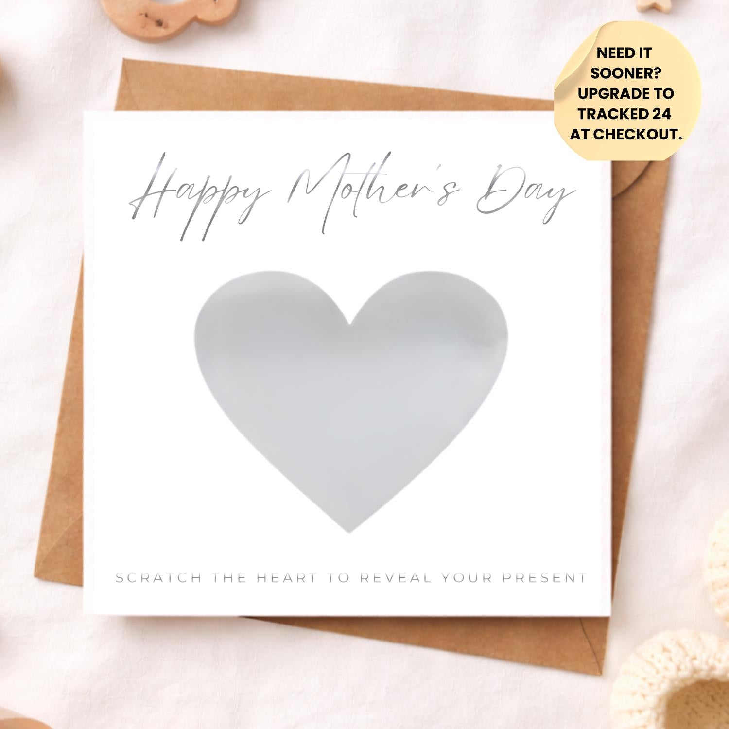 Silver Foil Pregnancy Announcement Mothers Day Card Scratch Reveal | Baby Due 2026 | Foiled Grandma Reveal | Surprise Baby Announcement