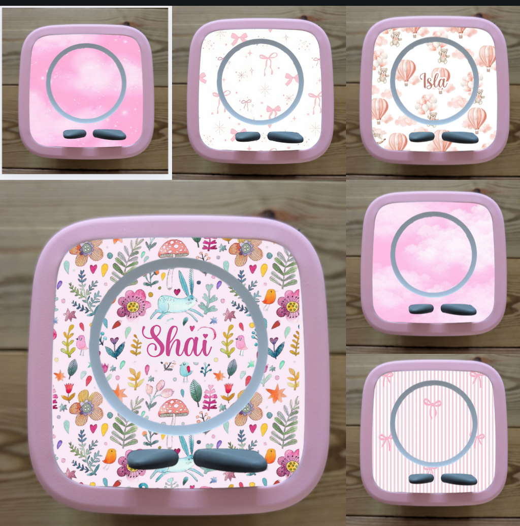 Personalised Tonie box 2 protective Decal / Topper / Removable Glossy Vinyl  Sticker / Pink Cloud/ Pink themed